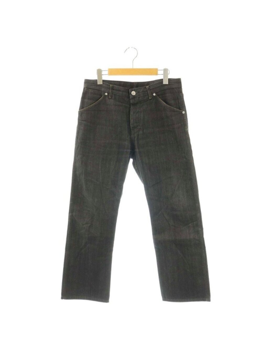 Louis Vuitton Denim Pants Jeans Button Fly Cotton Dark Gray 40